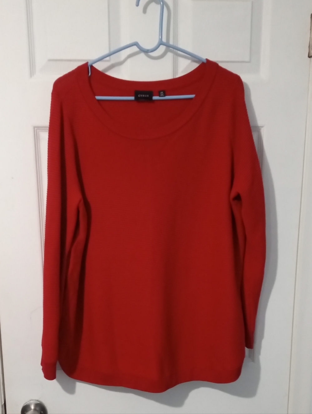 Cyrus Red Long Sleeve Tunic Top